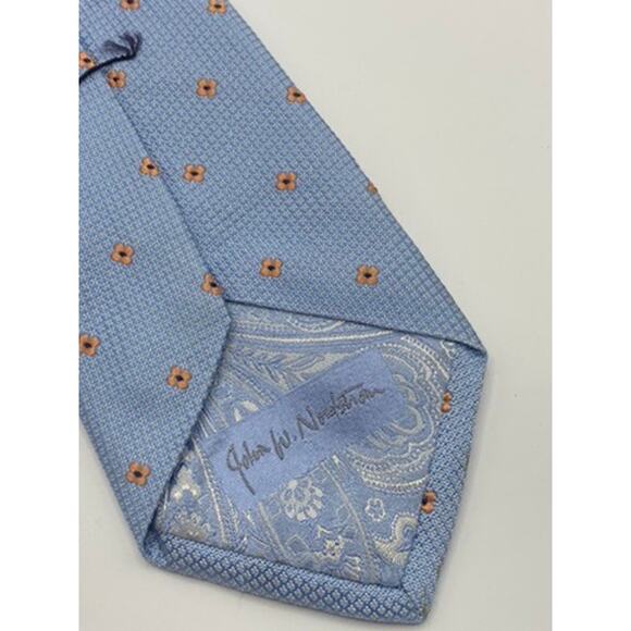 JOHN. W NORDSTROM Men's Light Blue/Orange Floral Silk Tie OS - Picture 8 of 9